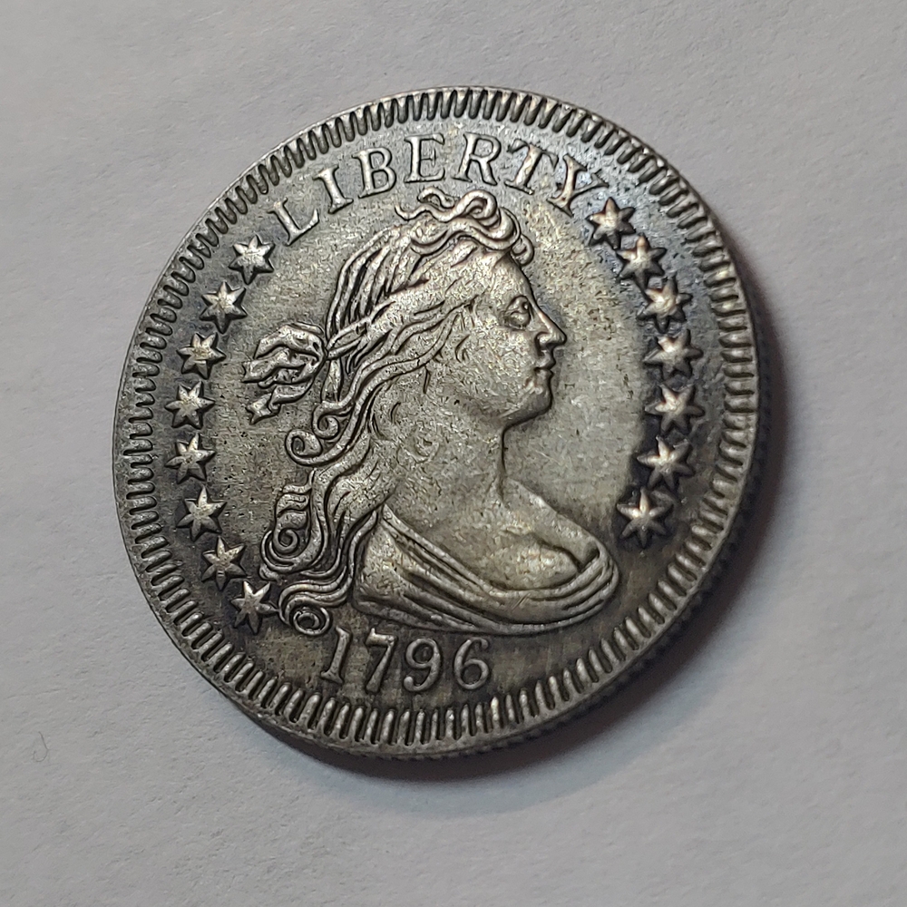 1796 Liberty Draped Bust Silver Coin - Silver Tone